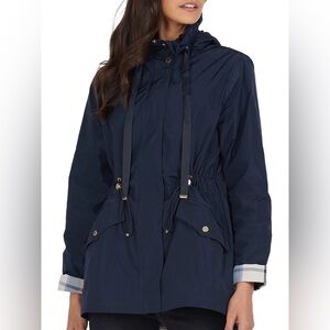 Barbour Women's Lothian Showerproof Longline Rain Jacket Navy 1X LSP0051NY51